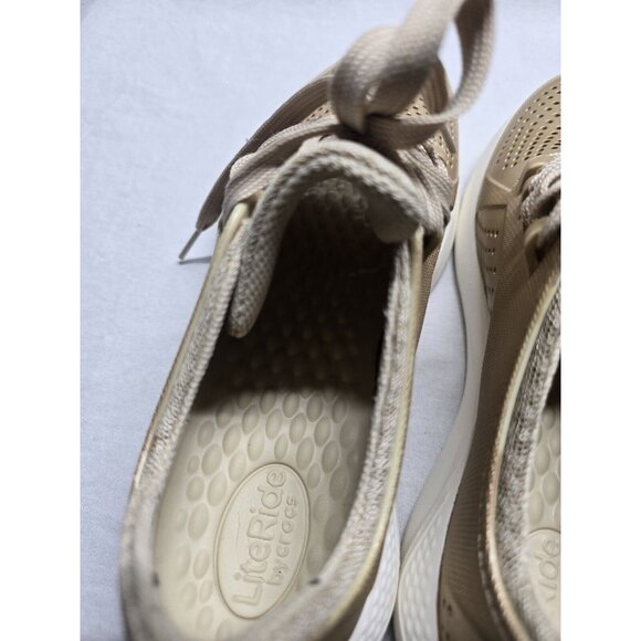 Crocs Lite Ride Pacer Perforated Champagne Sneakers Women’s Sz 8 Comfort Shoes - Picture 11 of 16